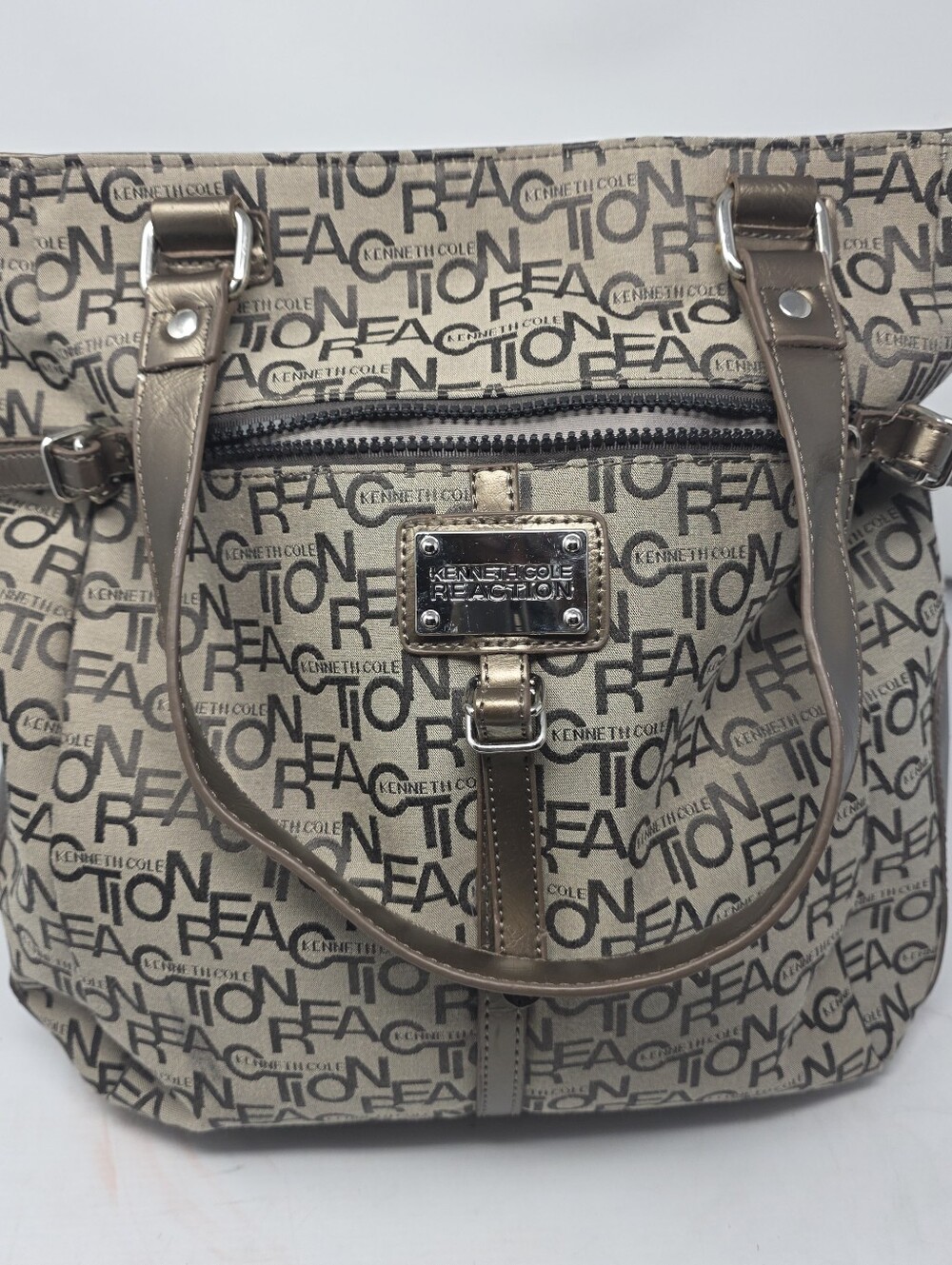 Kenneth cole reaction purse brown and gold shoulder purse tote style